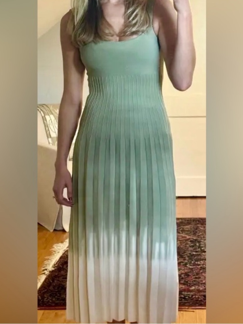 🌺🎉HP🎉🌺 NWT Staud Ellison Midi Dress Jade Tie Dye 🌟Rare🌟 - Picture 6 of 16